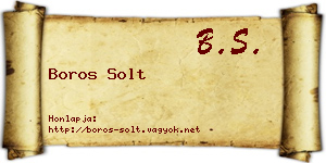 Boros Solt névjegykártya